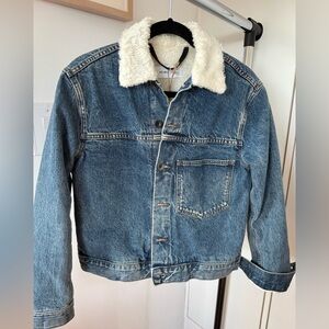 HELMUT LANG FAUX FUR LINED DENIM JACKET -  sz. Small